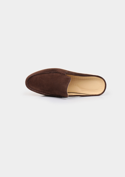 Coffee Marina Suede Slipper | Apuro