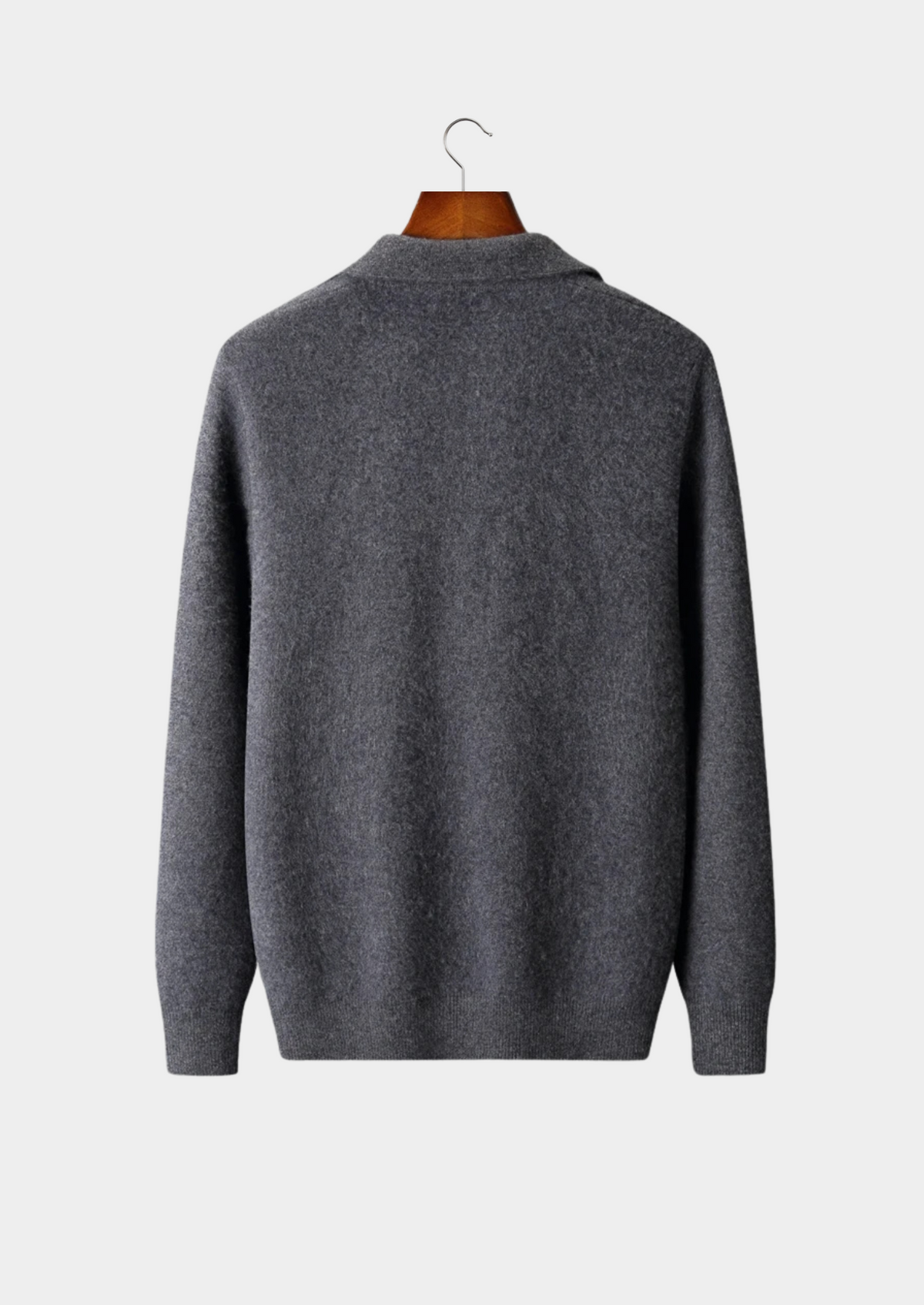 Premium Cashmere Zip Polo Cardigan | Apuro
