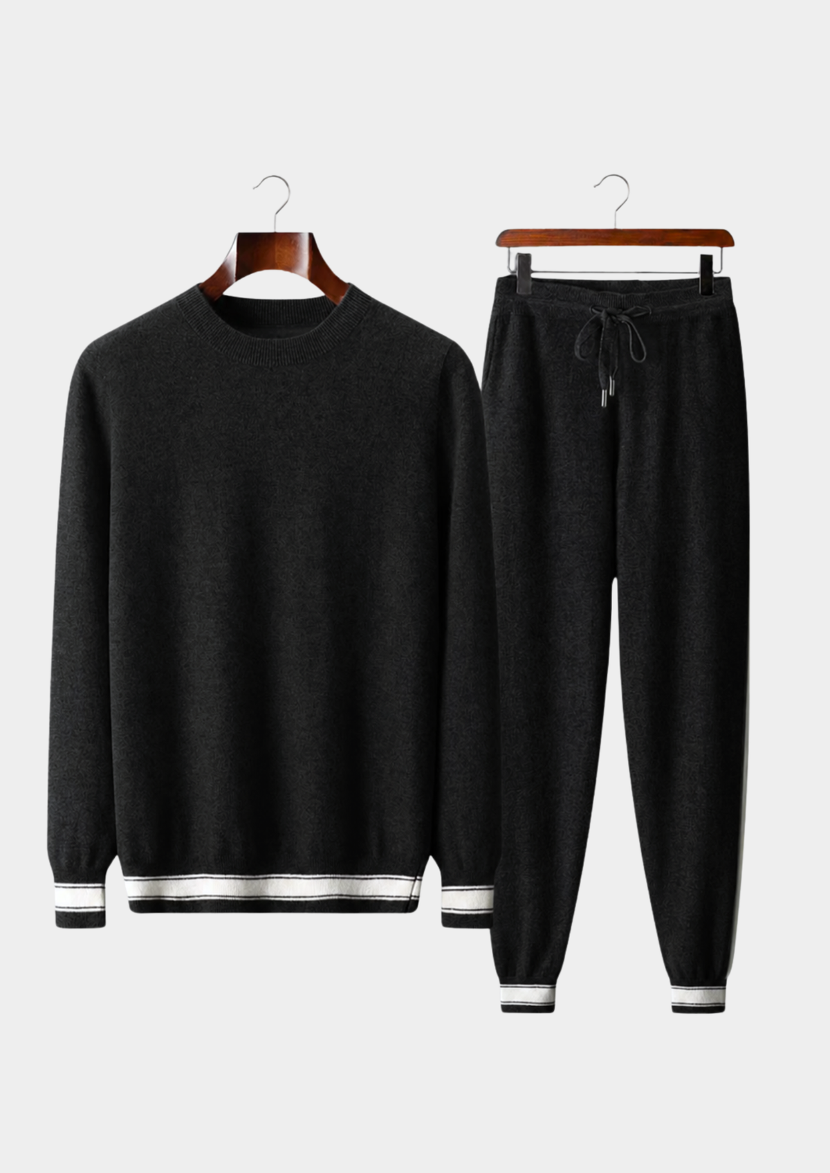 Premium Cashmere Black Vienna Leisure Set | Apuro