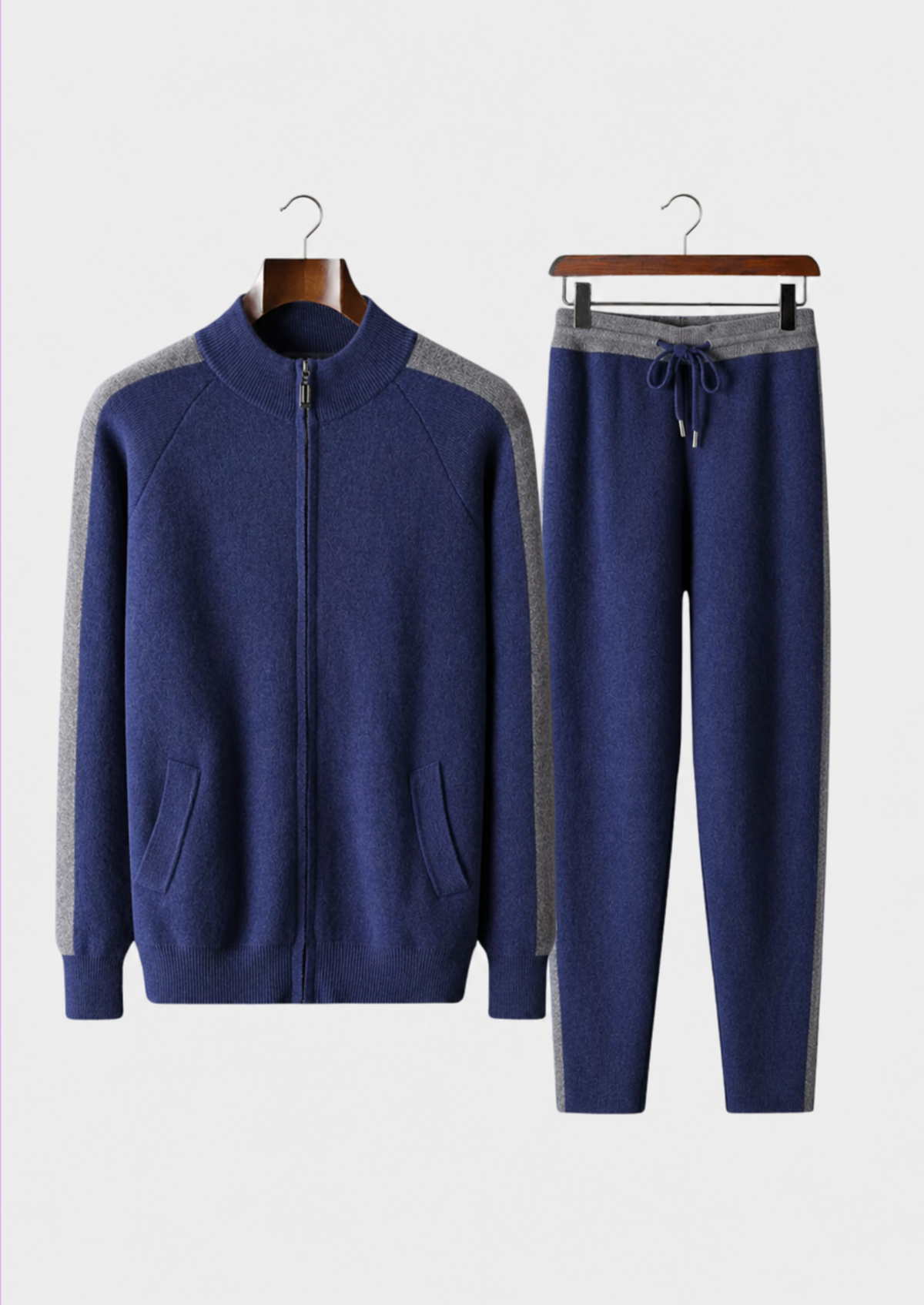 Premium Cashmere Navy Blue Torino Leisure Set | Apuro