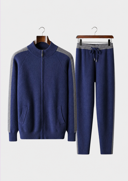 Premium Cashmere Navy Blue Torino Leisure Set | Apuro