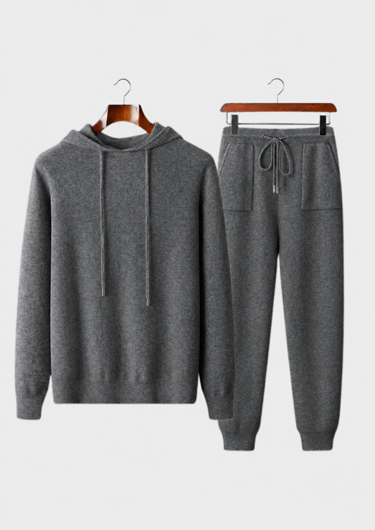 Premium Cashmere Dark Gray Alain Leisure Set | Apuro