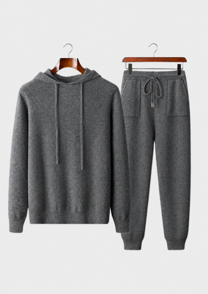 Premium Cashmere Dark Gray Alain Leisure Set | Apuro