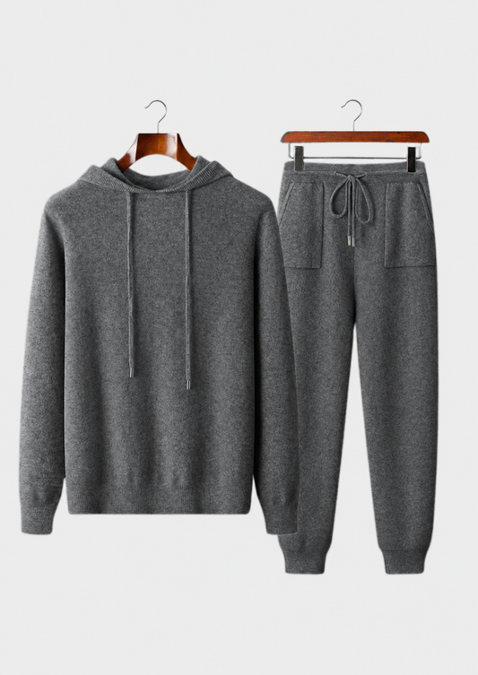 Premium Cashmere Dark Gray Alain Leisure Set | Apuro