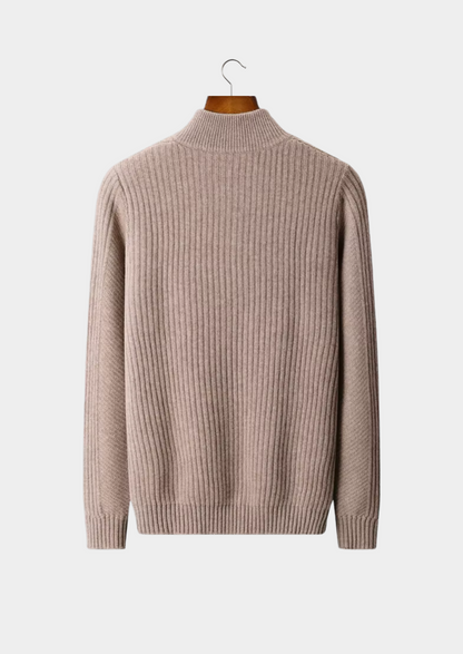 Pure Extra-Fine Merino Wool Ribbed Henley Sweater | Apuro