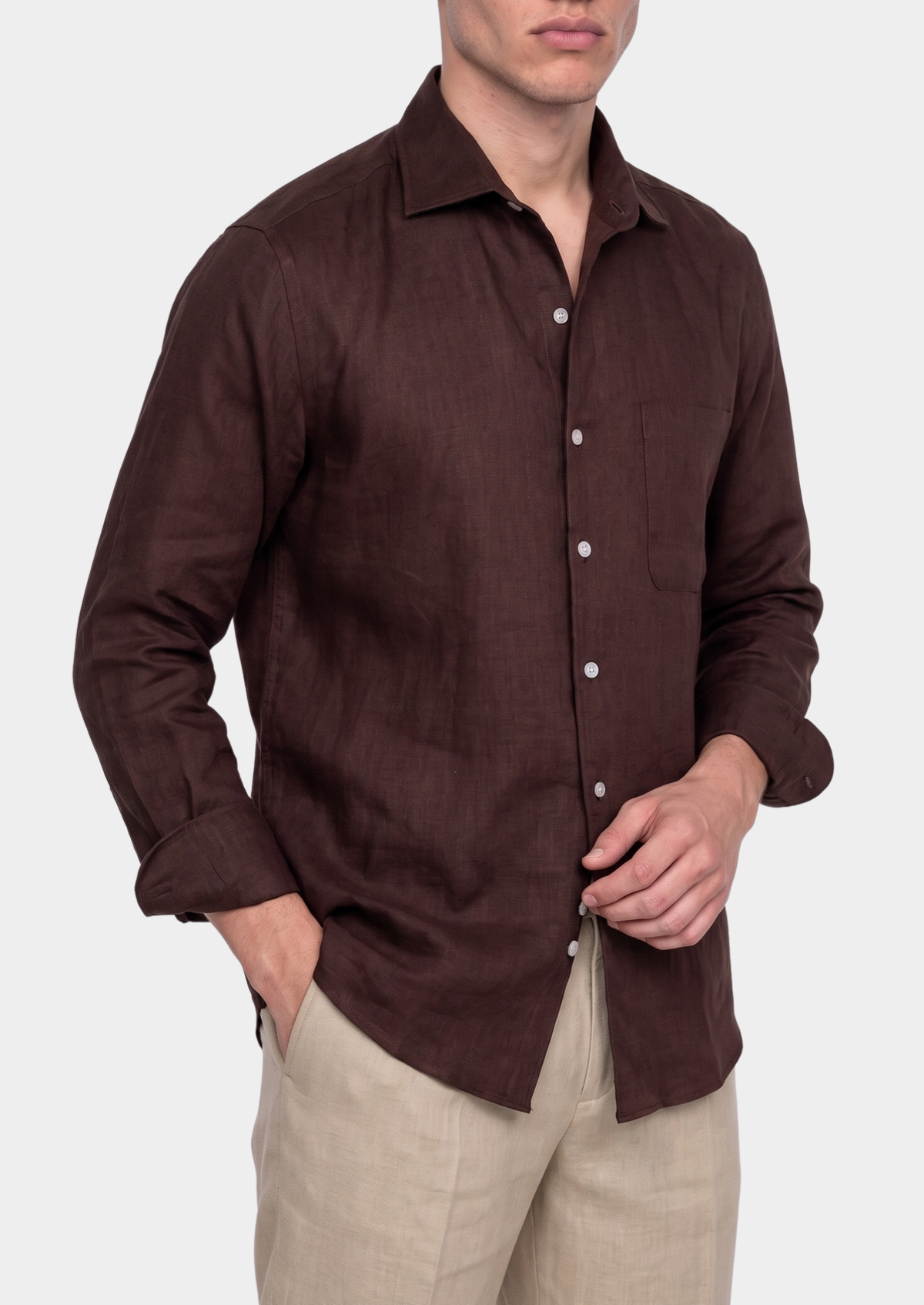 Amalfi Coastal Shirt - Dark Brown | Apuro