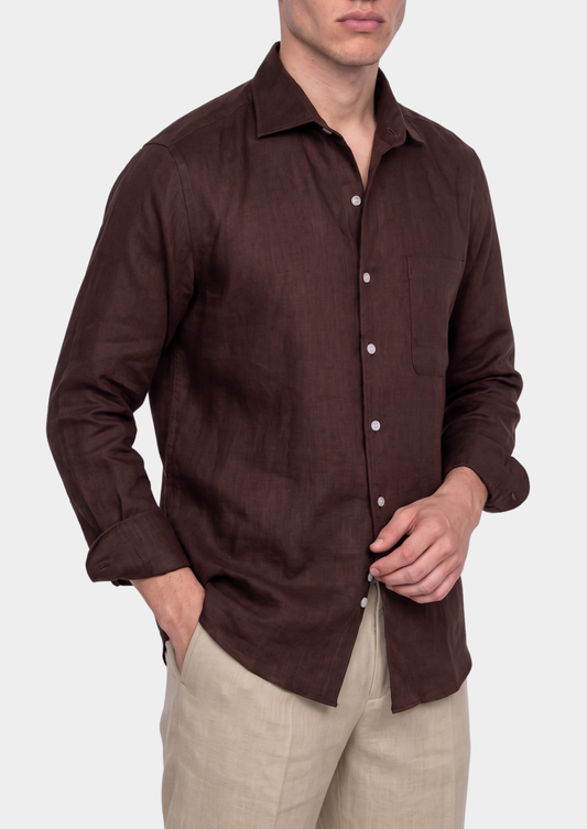 Amalfi Coastal Shirt - Dark Brown | Apuro