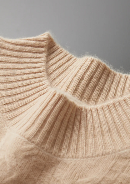 Pure Extra-Fine Merino Wool Jacquard Mockneck | Apuro