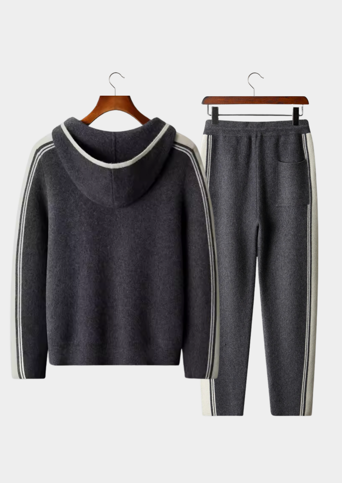 Pure Extra-Fine Merino Wool Dark Gray Damien Set | Apuro