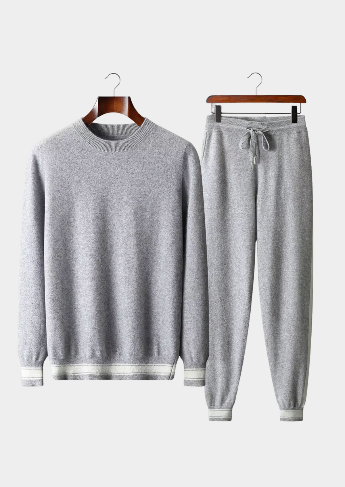 Premium Cashmere Light Gray Vienna Leisure Set | Apuro