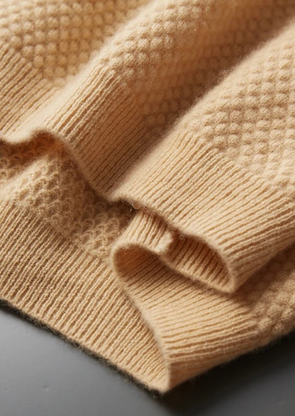 Premium Cashmere Mustard Two-Tone Polo | Apuro