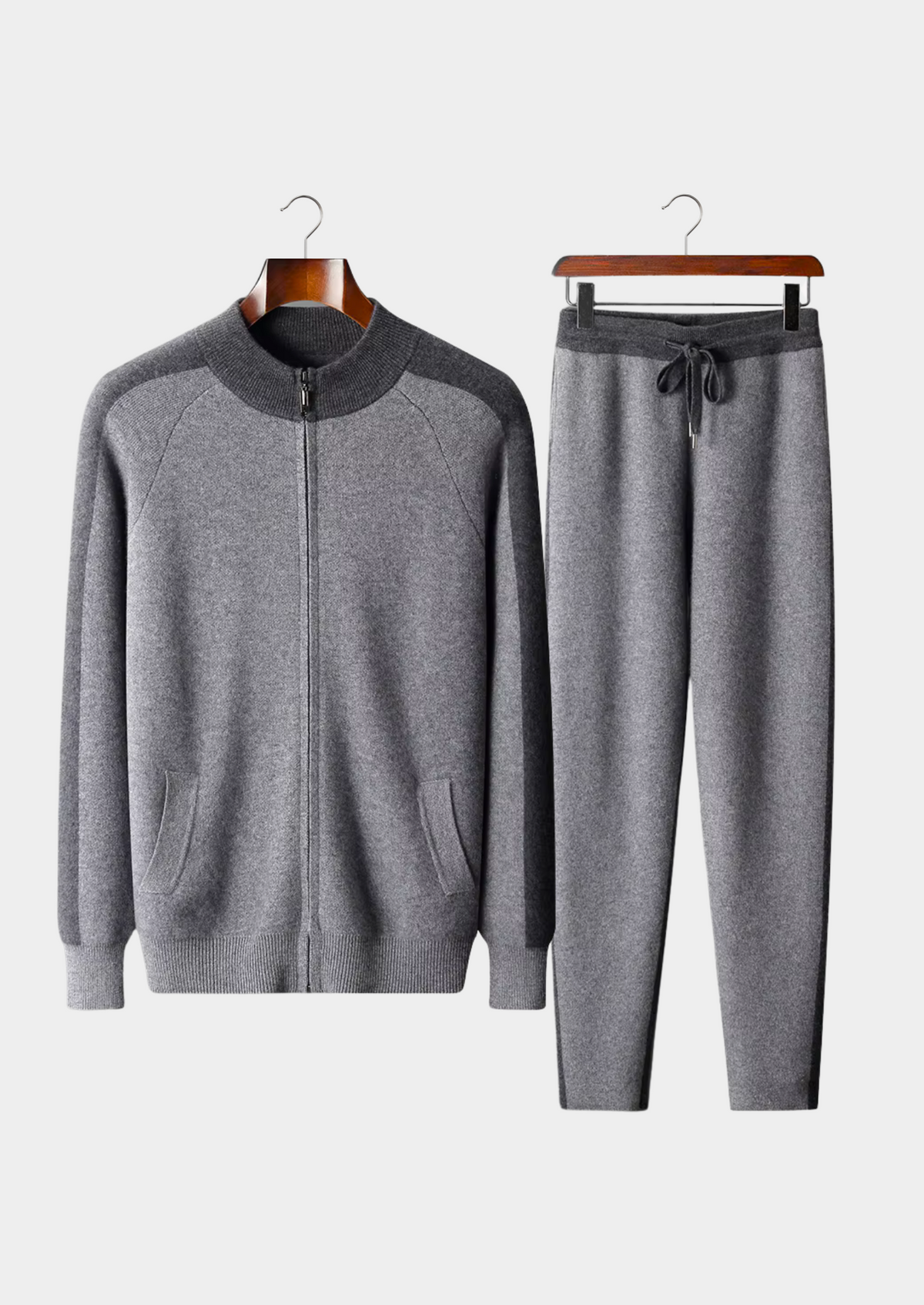 Premium Cashmere Dark Gray Torino Leisure Set | Apuro