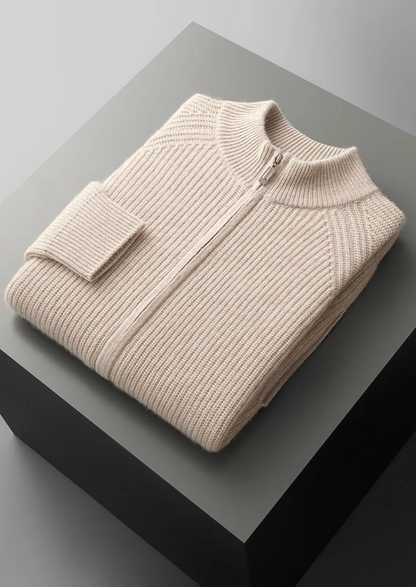 Premium Cashmere Ribbed Cardigan | Apuro