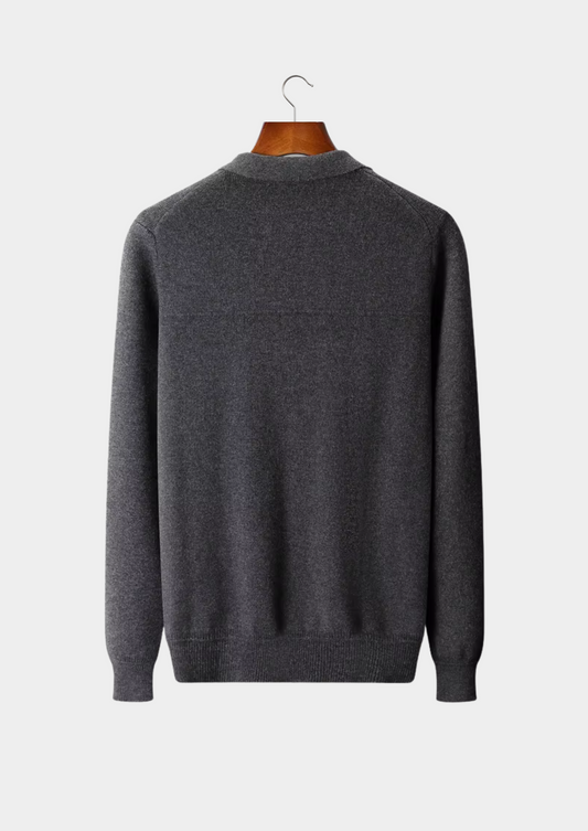 Pure Extra-Fine Merino Wool Ribbed Polo Cardigan | Apuro