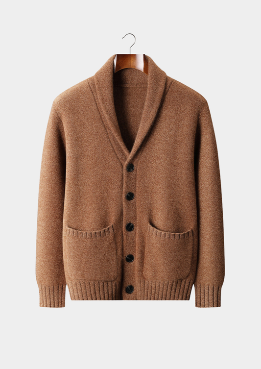 Pure Cashmere Shawl Collar Cardigan | Apuro