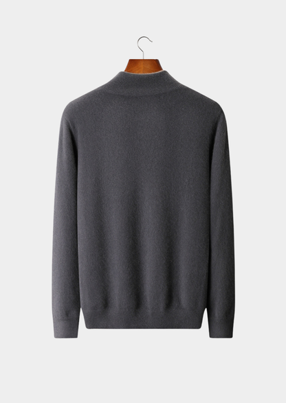 Pure Cashmere Dark Gray Dual Zip Cardigan | Apuro