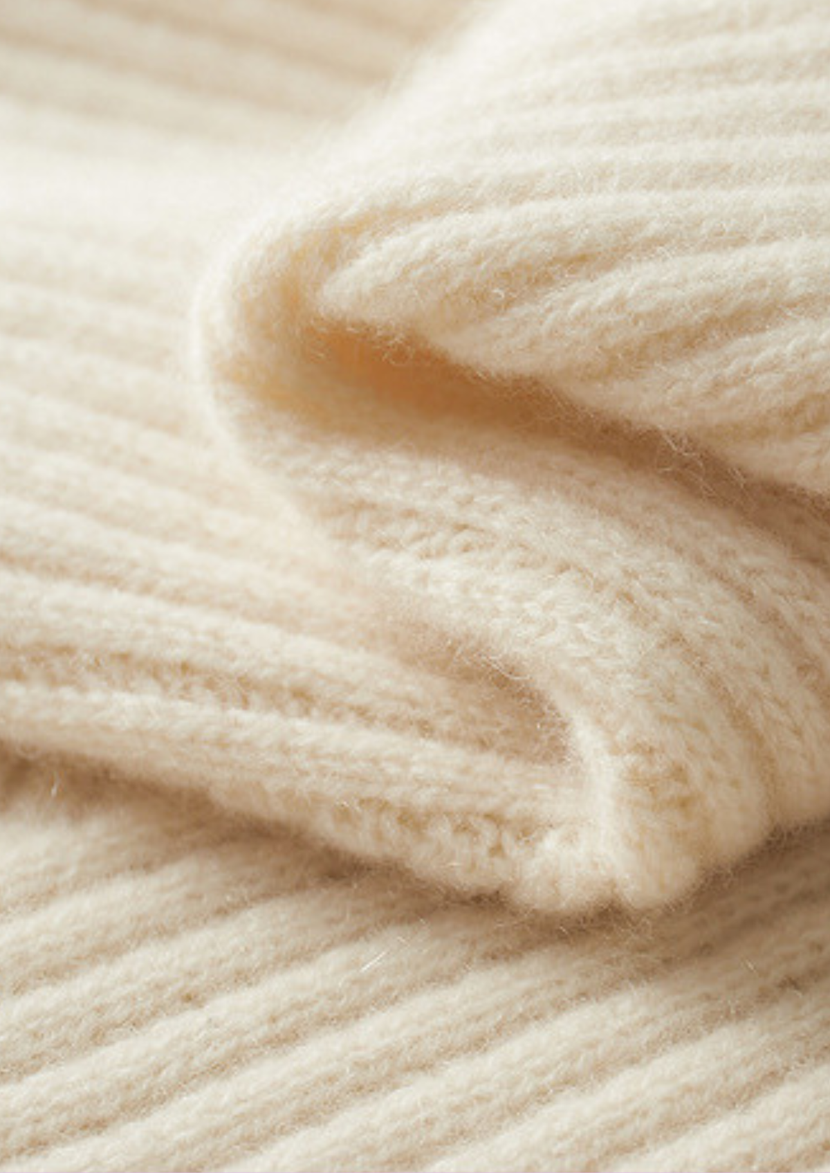 Pure Cashmere Ivory Patterned Mockneck | Apuro