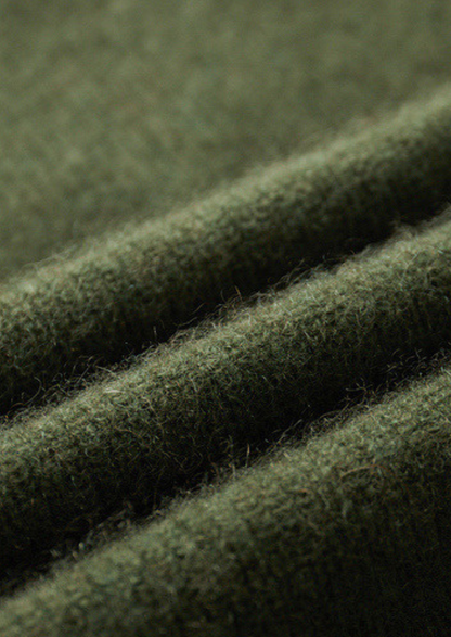 Pure Cashmere Olive Ribbed Half Zip | Apuro