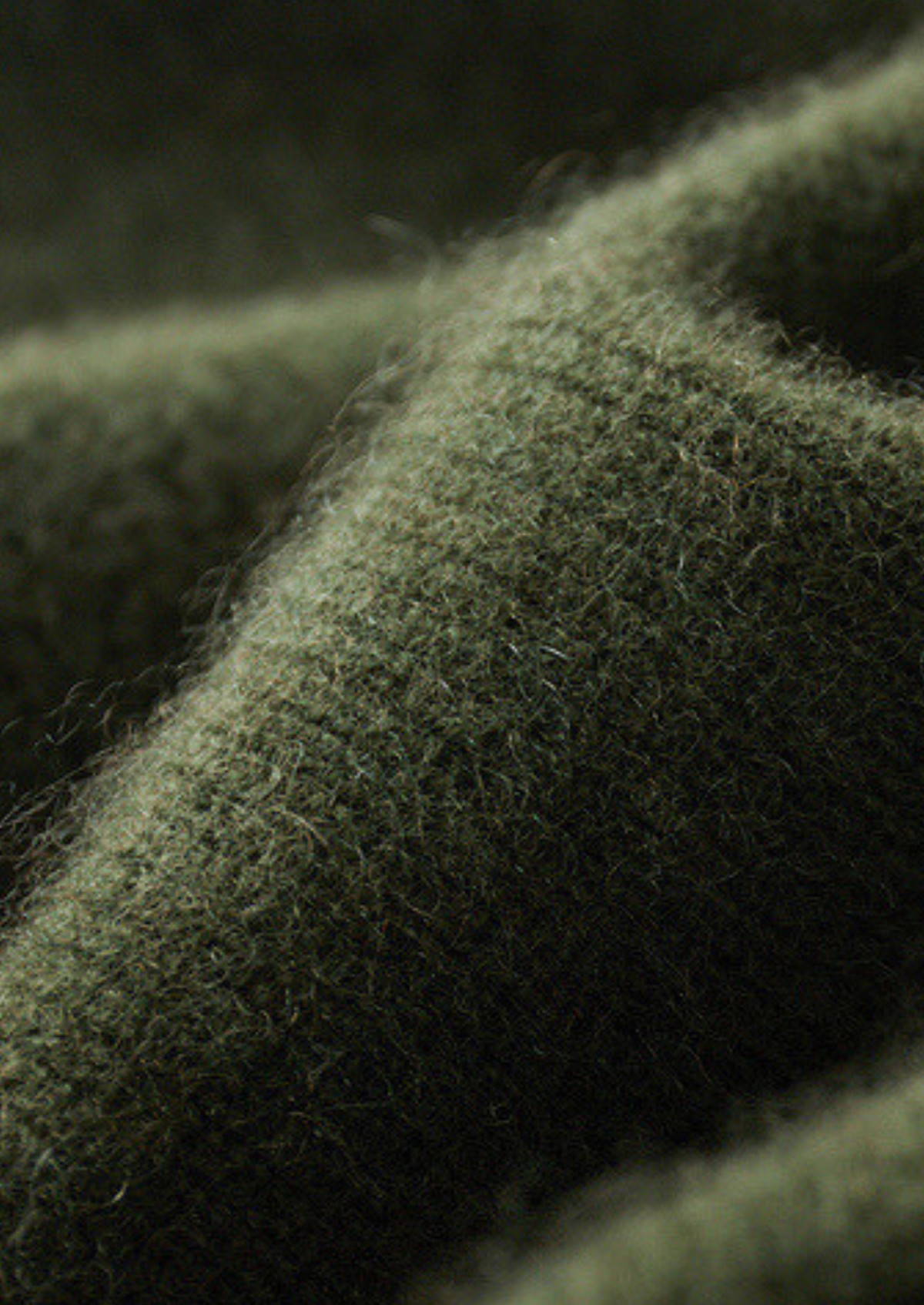 Pure Cashmere Olive Ribbed Half Zip | Apuro