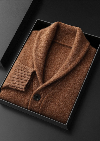 Pure Cashmere Shawl Collar Cardigan | Apuro
