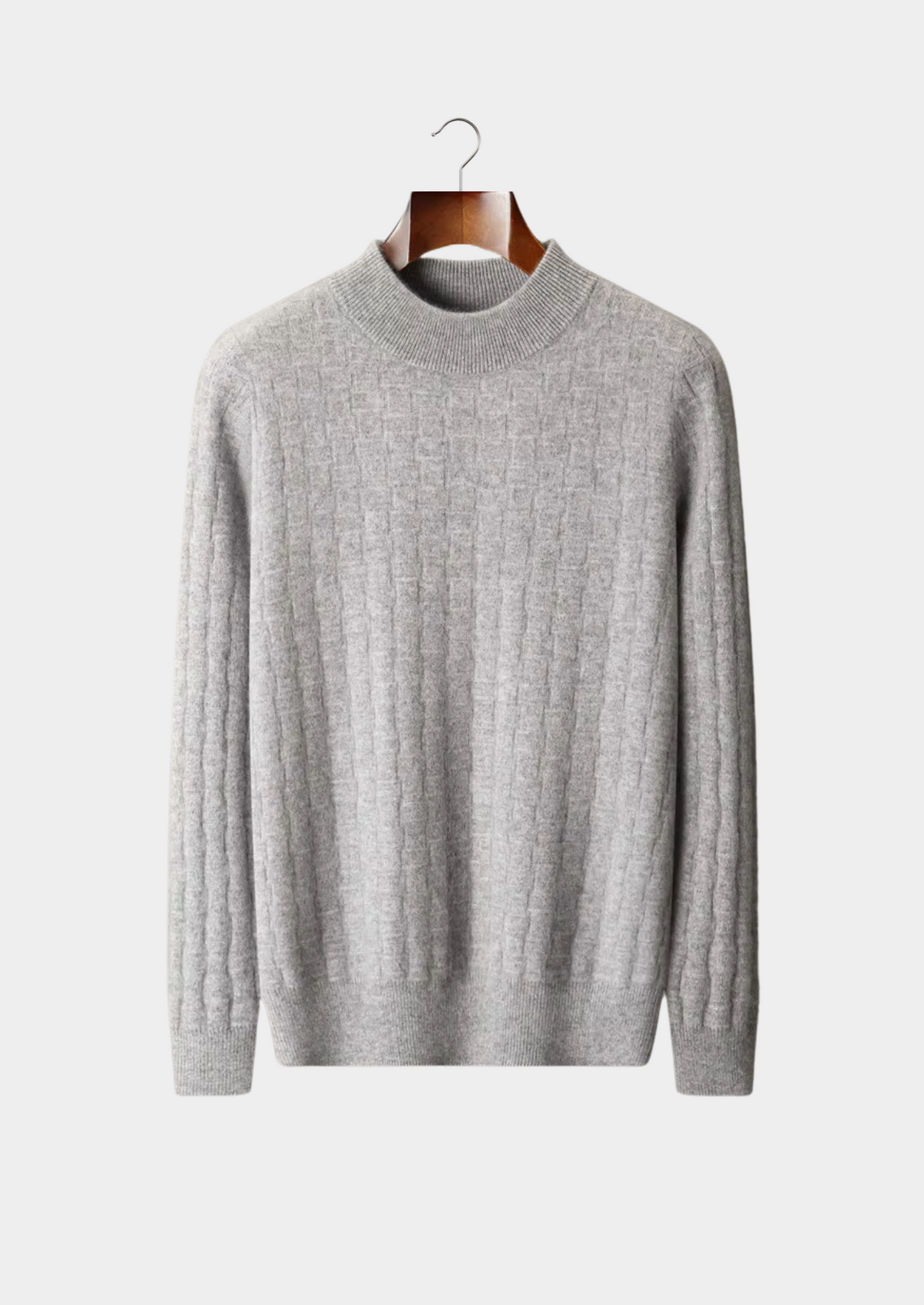 Pure Extra-Fine Merino Wool Textured Mockneck | Apuro