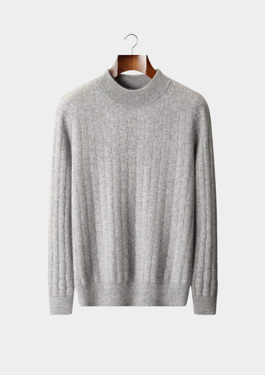 Pure Extra-Fine Merino Wool Textured Mockneck | Apuro