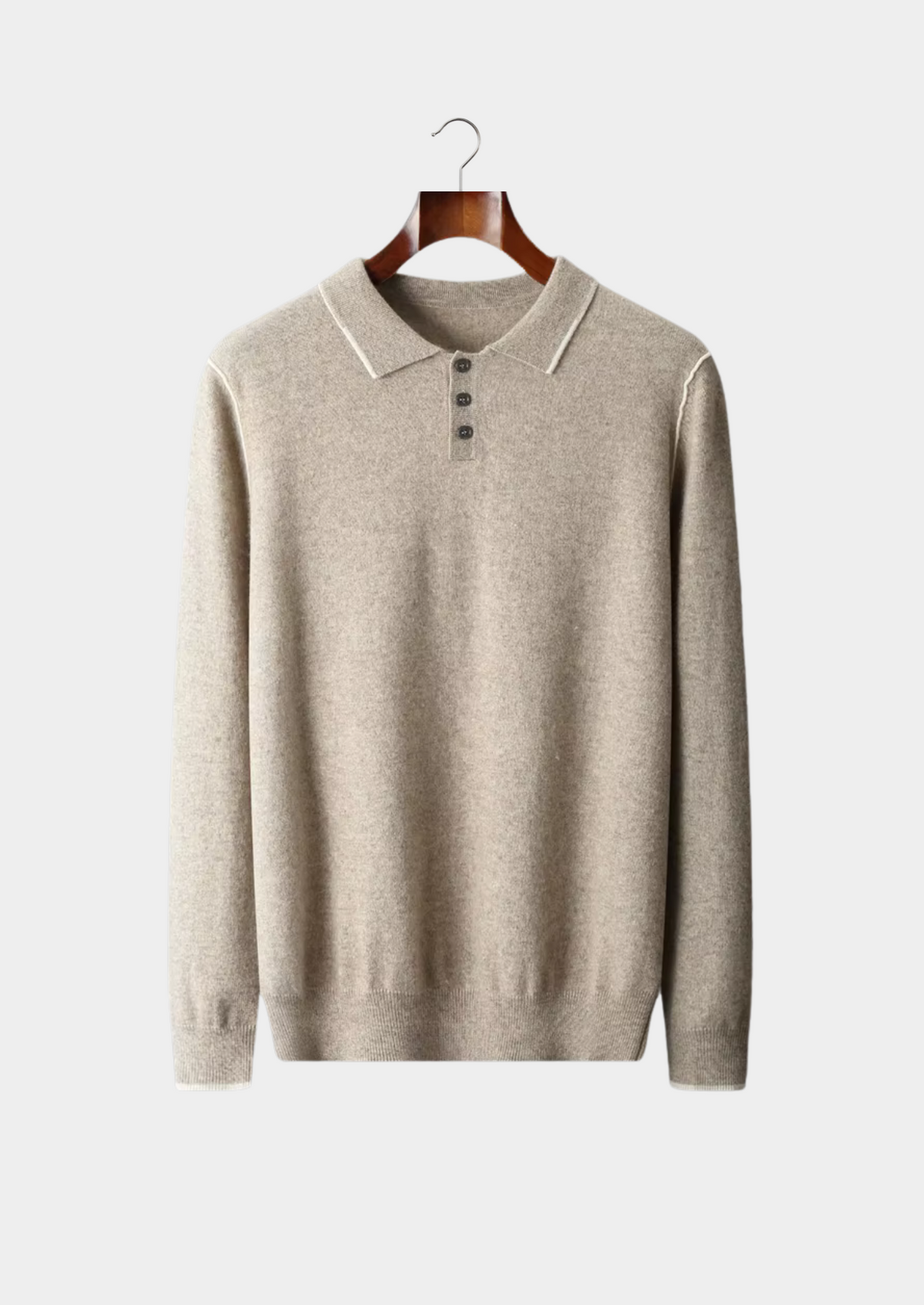 Premium Cashmere Two Tone Button Polo | Apuro