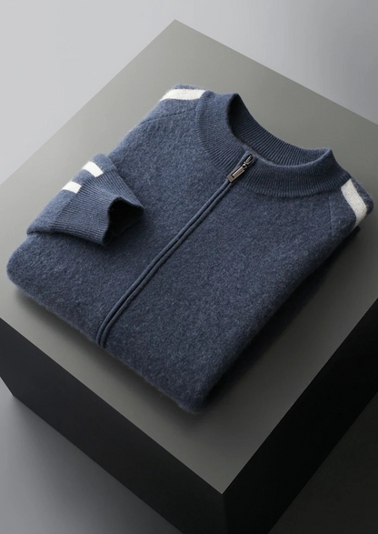 Pure Extra-Fine Merino Wool Striped Cardigan | Apuro