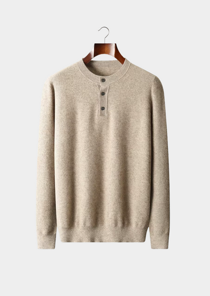 Premium Cashmere Classic Henley Sweater | Apuro