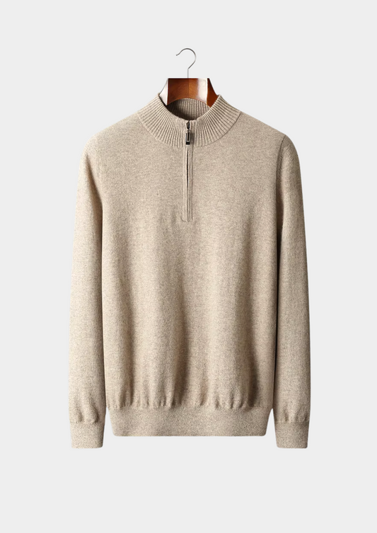 Pure Extra-Fine Merino Wool Half Zip Sweater | Apuro