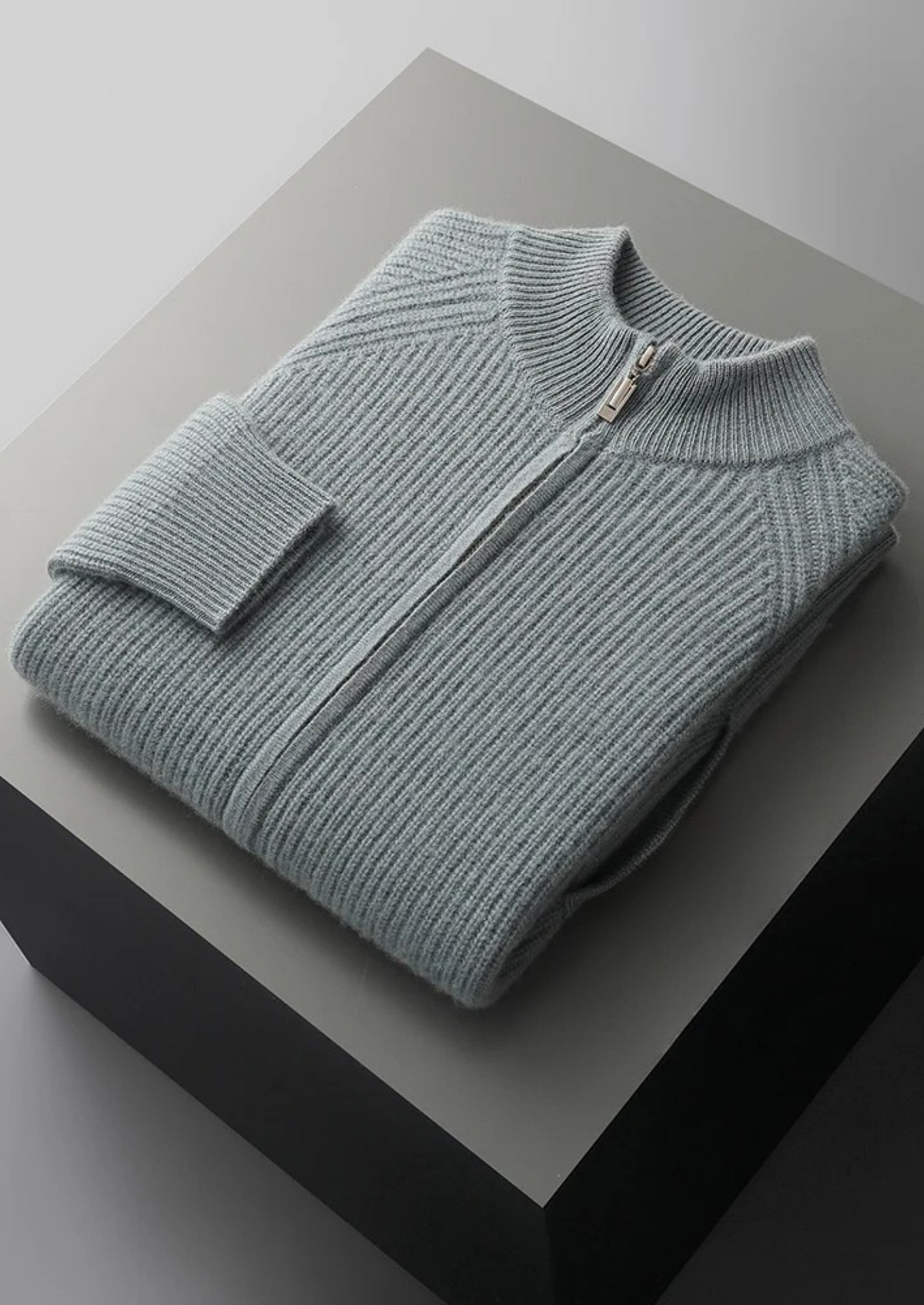 Premium Cashmere Ribbed Cardigan | Apuro