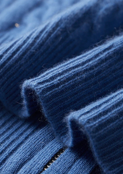 Premium Cashmere Cable Knit Zipper Hoodie | Apuro