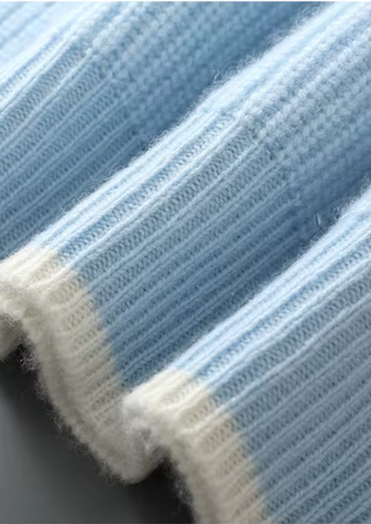 Pure Extra-Fine Merino Wool Two Tone Crewneck | Apuro