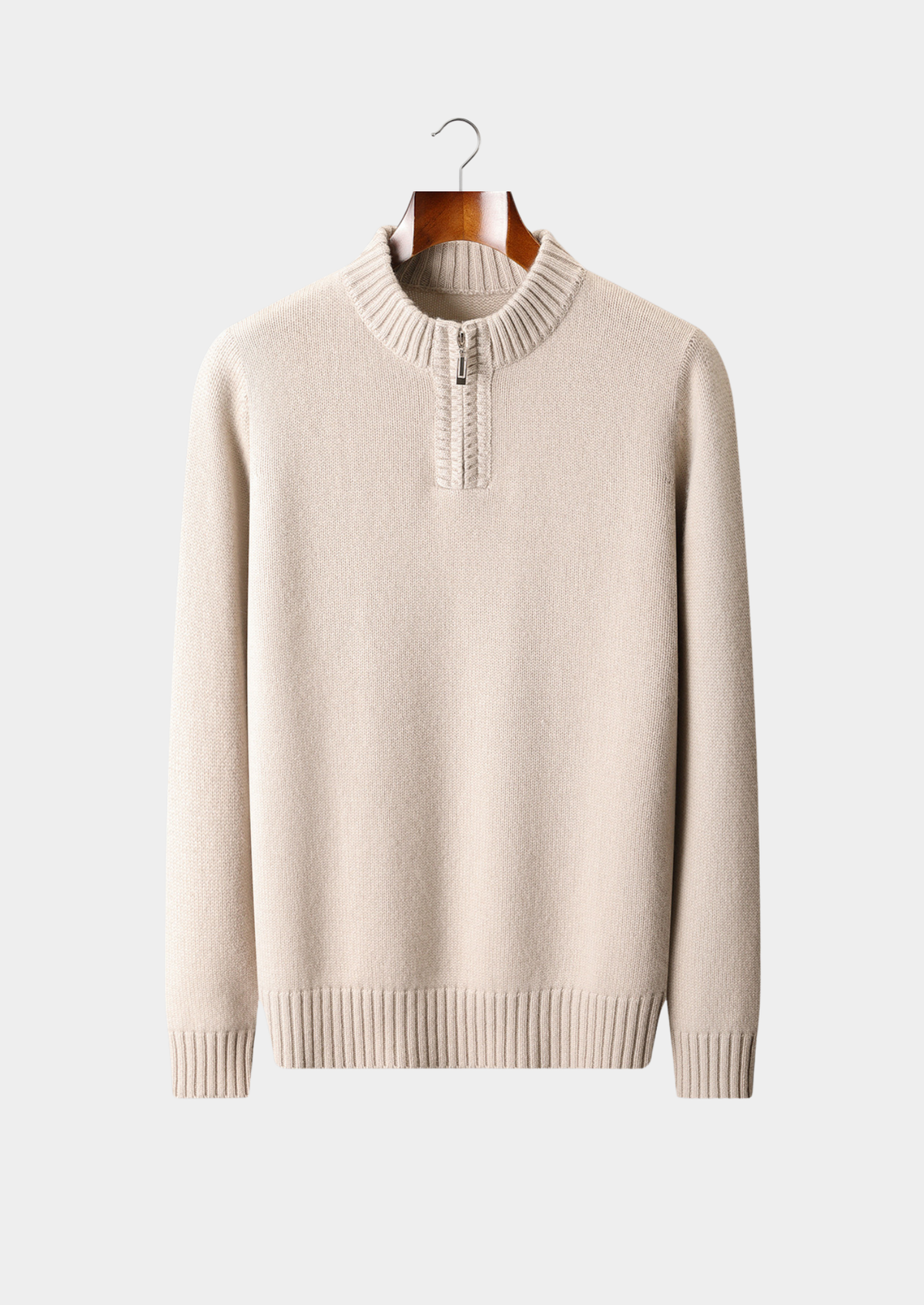 Pure Cashmere Off White Half Zip Sweater | Apuro