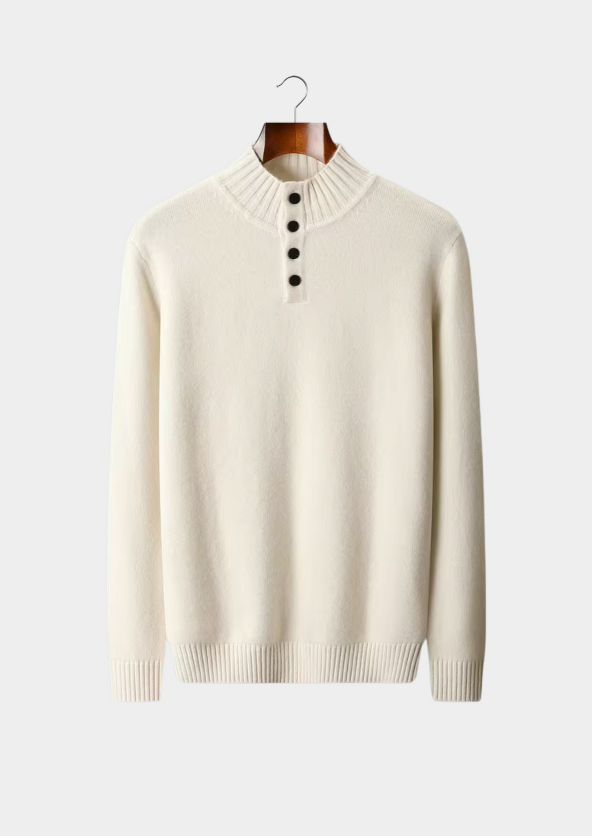 Pure Extra-Fine Merino Wool Classic Button Sweater | Apuro