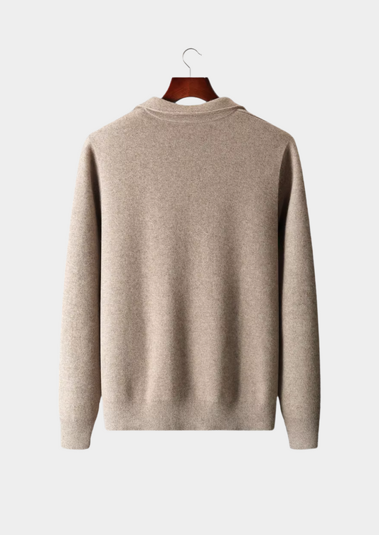 Pure Extra-Fine Merino Wool Zip Polo Cardigan | Apuro