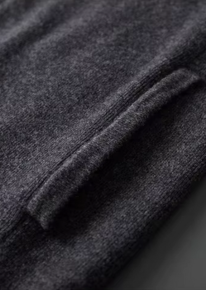 Pure Extra-Fine Merino Wool Ribbed Polo Cardigan | Apuro