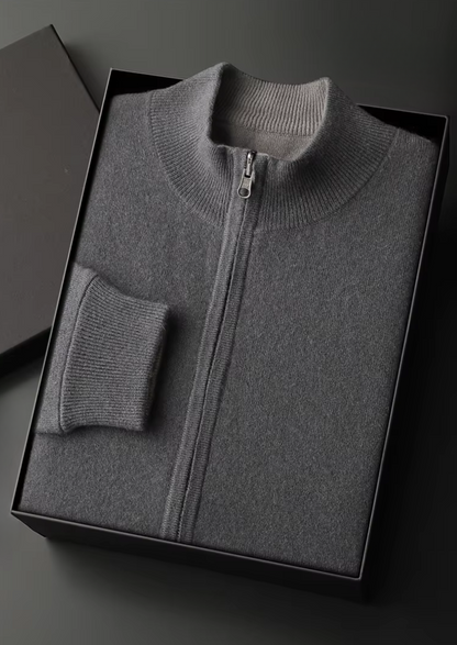 Pure Extra-Fine Merino Wool Zip Cardigan | Apuro