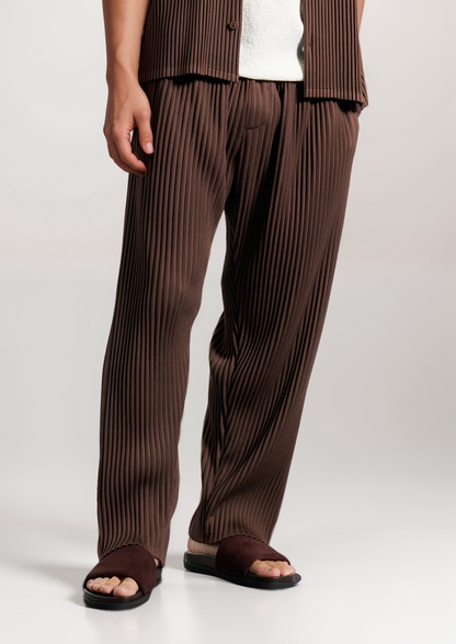 Coffee Pleated Summer Set | Apuro