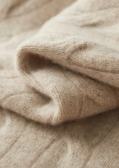 Pure Extra-Fine Merino Wool Cable Half Zip | Apuro