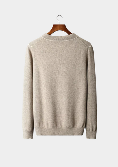 Premium Cashmere Two Tone Button Polo | Apuro