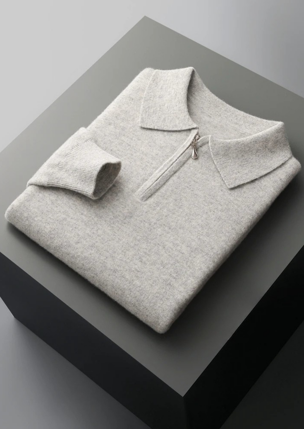 Pure Extra-Fine Merino Wool Half Zip Polo | Apuro
