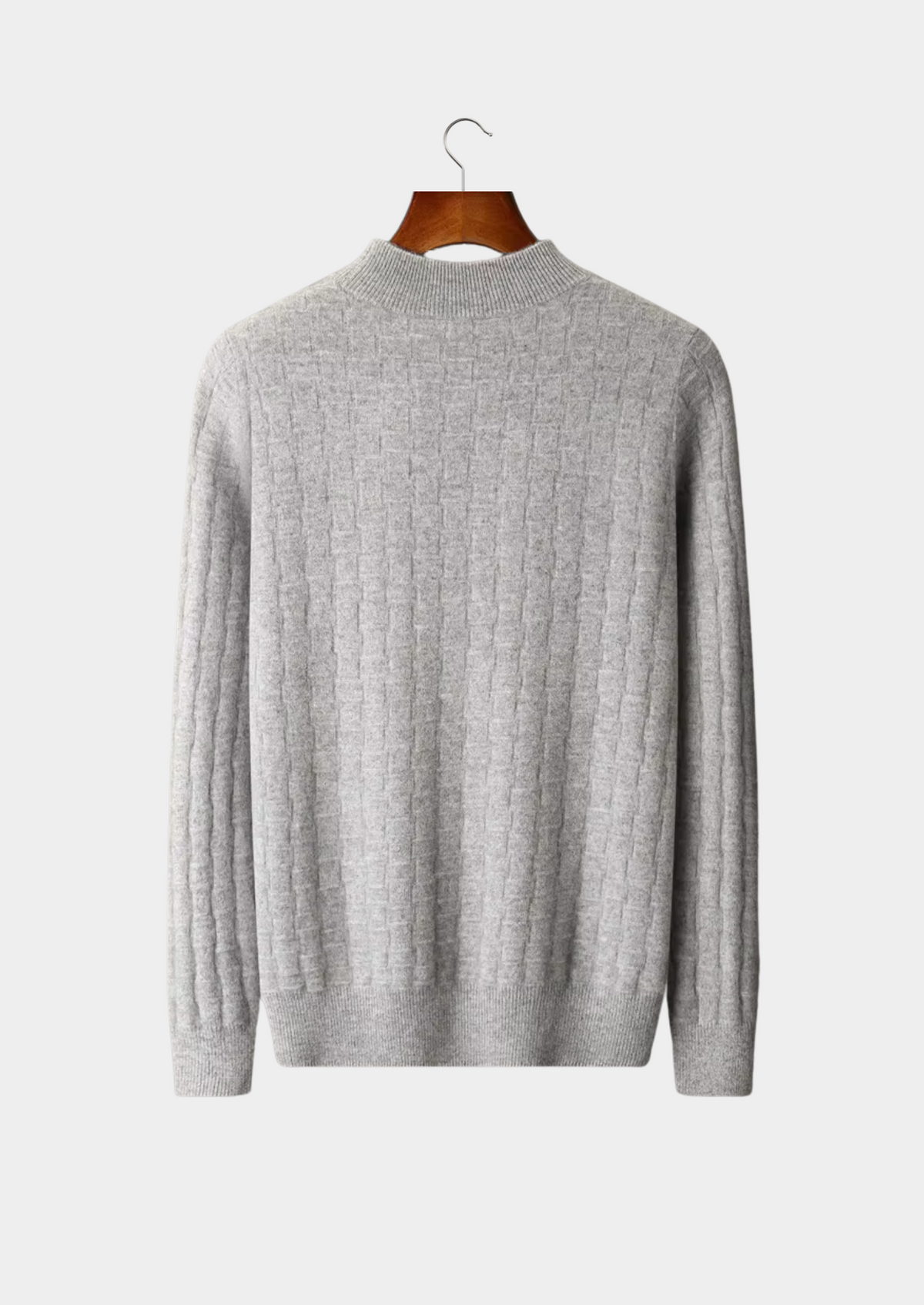 Pure Extra-Fine Merino Wool Textured Mockneck | Apuro