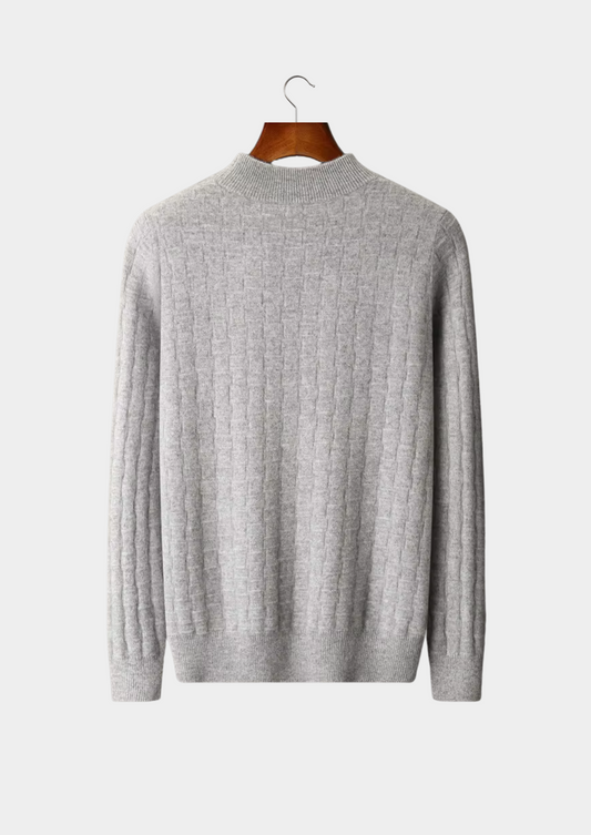 Pure Extra-Fine Merino Wool Textured Mockneck | Apuro