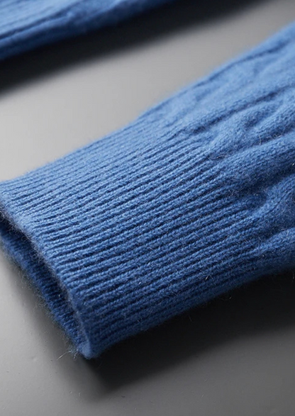 Premium Cashmere Cable Knit Zipper Hoodie | Apuro