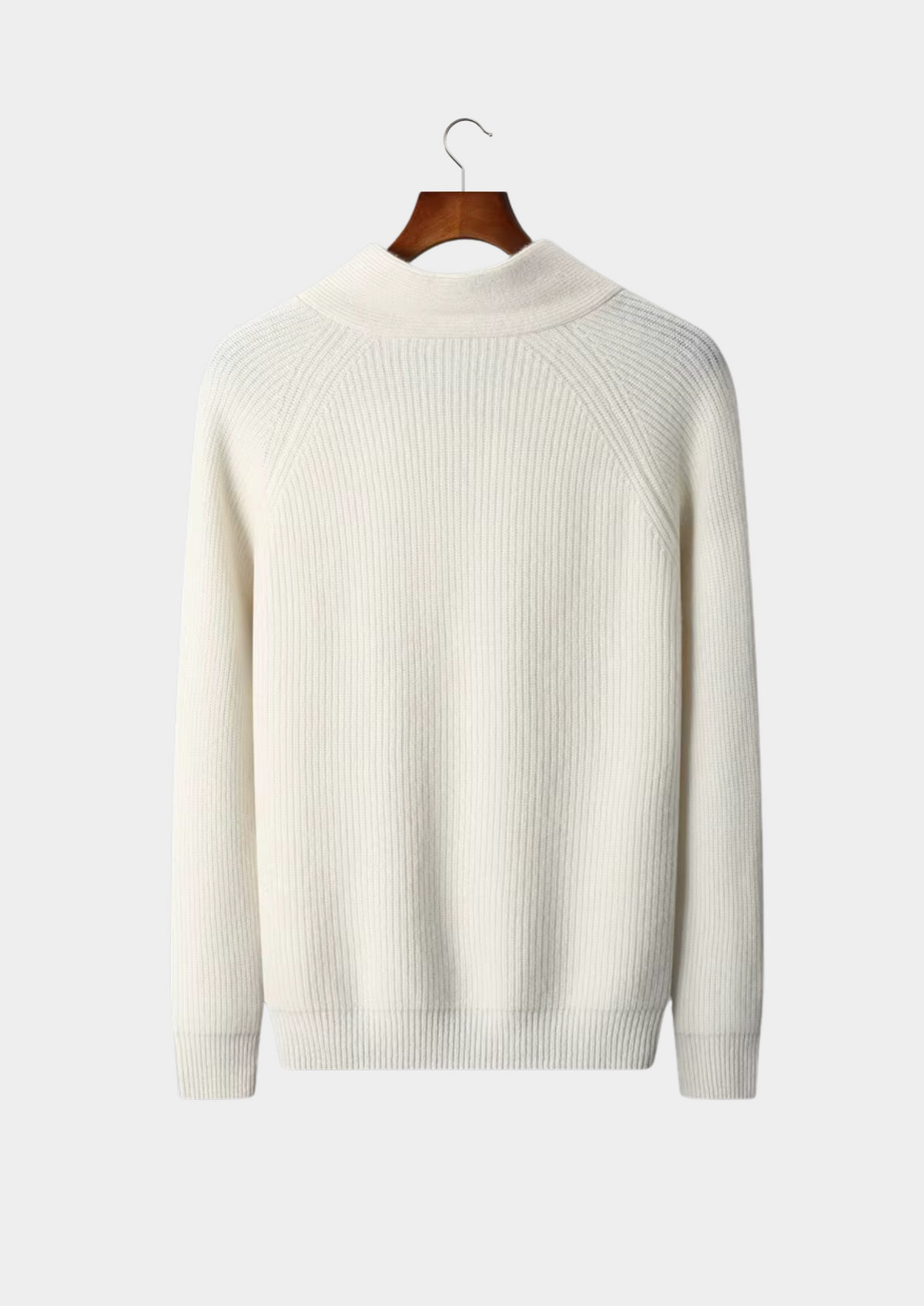 Premium Cashmere Ribbed V-Neck Sweater | Apuro