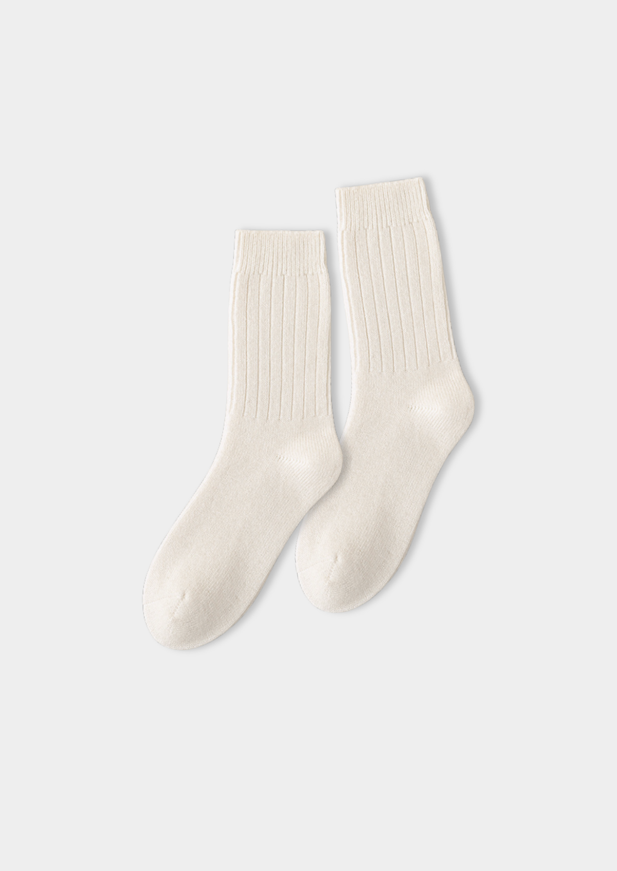Ivory Ultra-Soft Ribbed Merino Wool Socks | Apuro