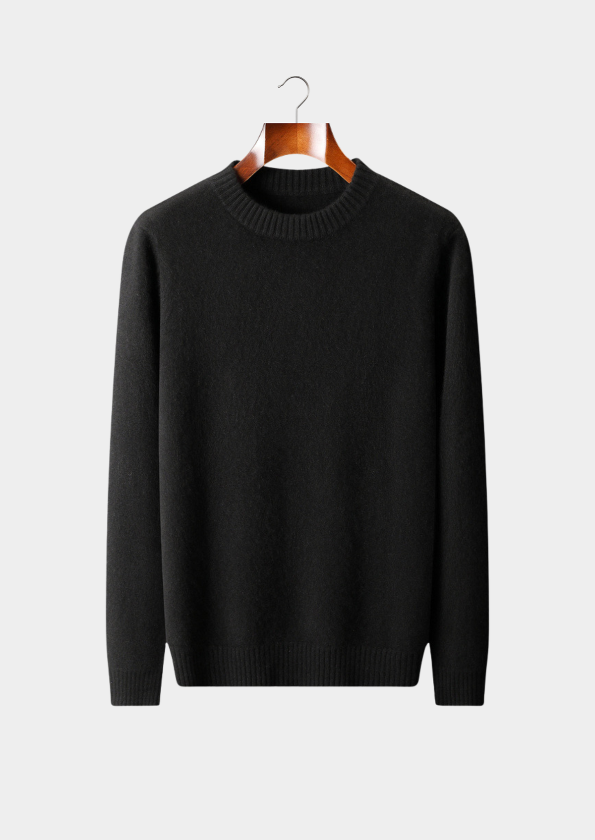 Pure Cashmere Black Essential Crewneck | Apuro