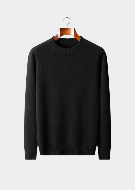 Pure Cashmere Black Essential Crewneck | Apuro