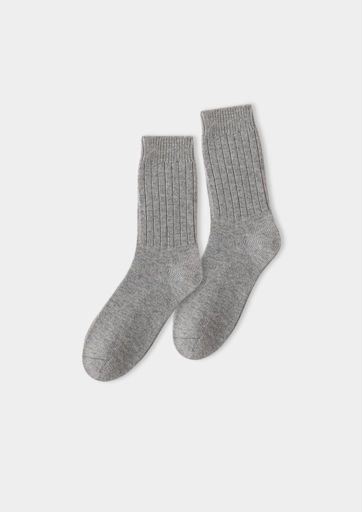Light Gray Ultra-Soft Ribbed Merino Wool Socks | Apuro